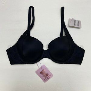 Savage X Fenty Demi Cup Lace Bra in Black Caviar